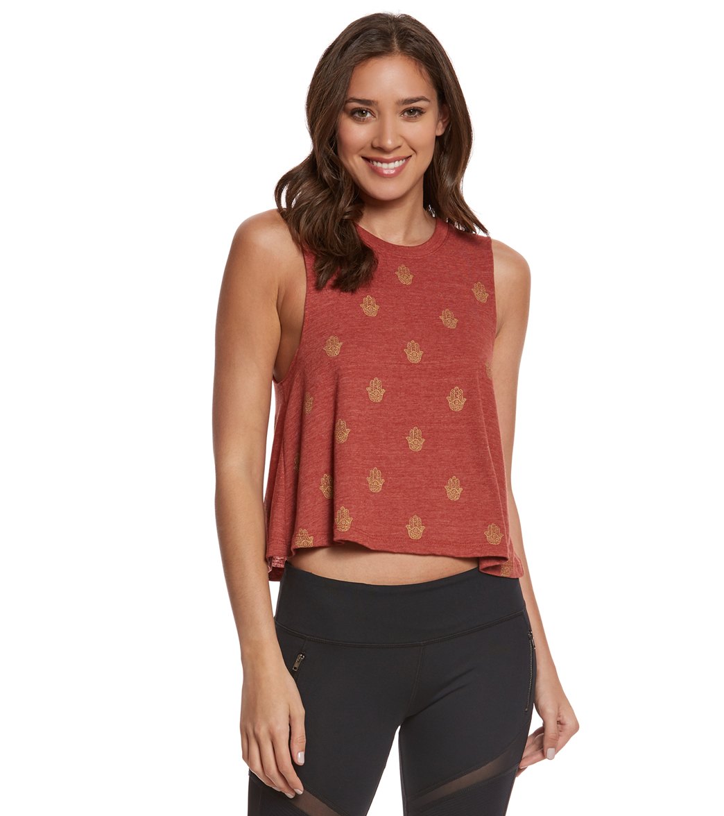 Spiritual Gangster Hamsa Eye Print Crop Tank