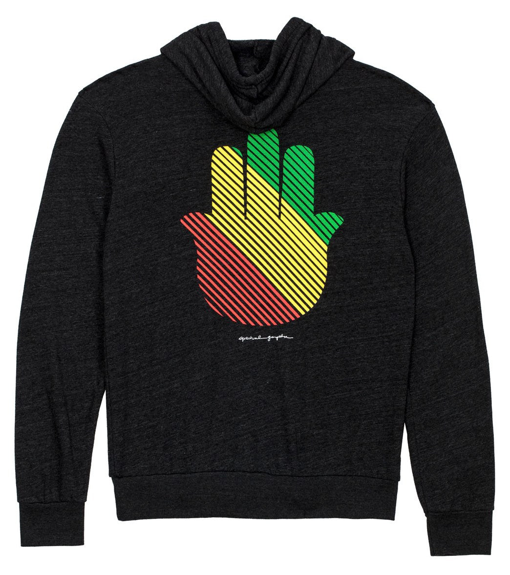 Spiritual Gangster Men's Rasta Hamsa Pullover Workout Hoodie