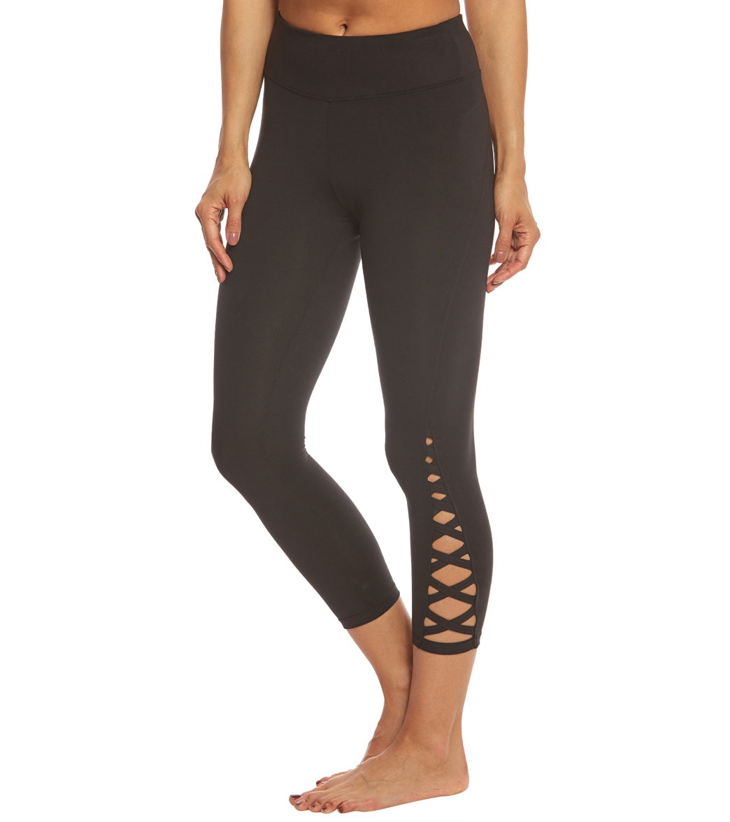 Betsey Johnson Banded Long Wedge Cutout Yoga Capris